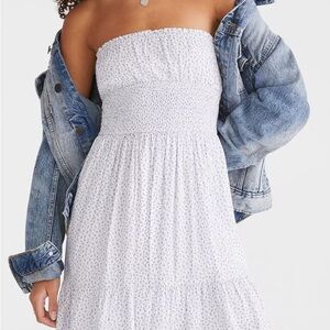 Brand new with tags Aeropostale White floral Strapless Fit and Flare Size L
